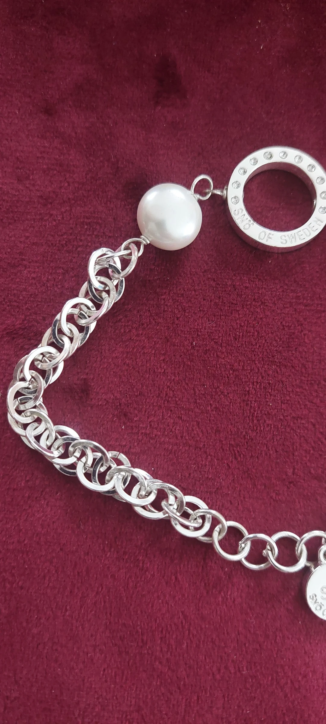 Prachtige SNÖ OF SWEDEN zilveren armband met parels – Zeer goede staat – photo 5
